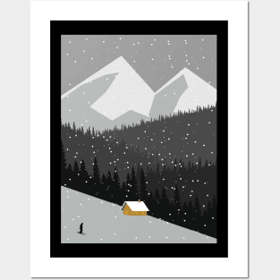 Snowfall Landscape Posters and Art